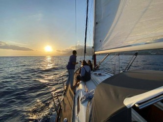 Sunset on a Private Sailing Charter from Funchal