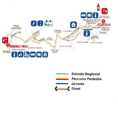 Levada Furado Ribeiro Frio Portela Hiking Trail Map